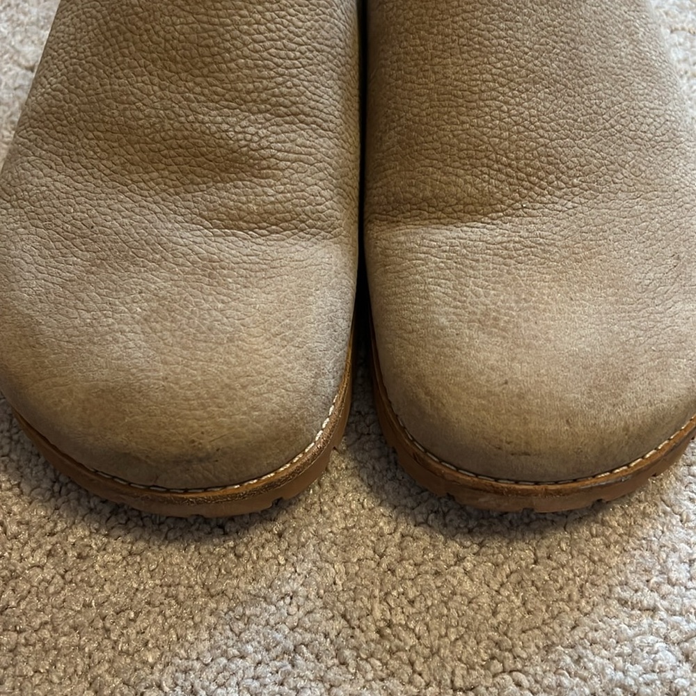 Madewell Beige Suede Shearling Mules - Picture 3 of 8